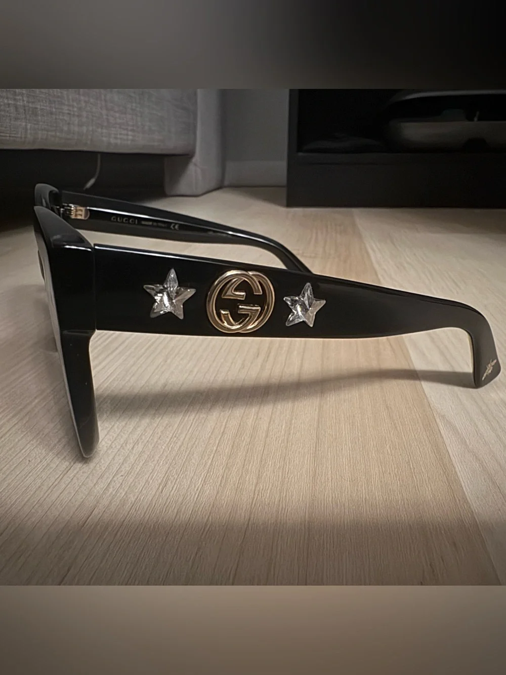 Gucci GG0208S Women’s Black Sunglasses with Gradient Gray Lenses